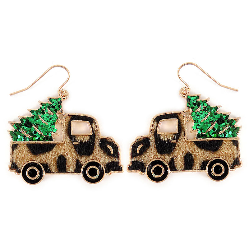 Leopard Tree Truck Earrings