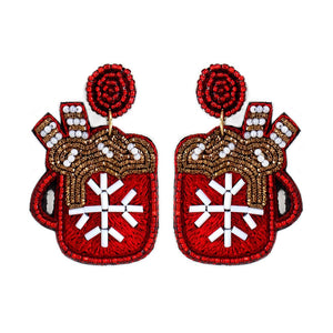 Red Hot Cocoa Cup Earrings
