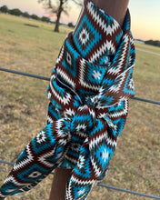 Load image into Gallery viewer, Turquoise and Brown Aztec Wild Rag