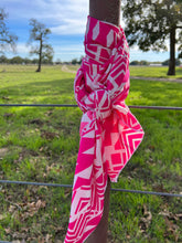 Load image into Gallery viewer, Pink and White Aztec Wild Rag