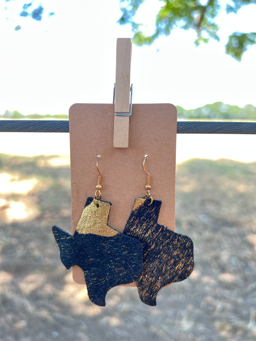 Black and Gold Texas Earrings