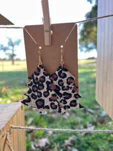Glitter Leopard Tree Earrings C6