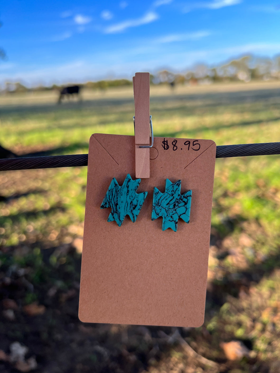 Turquoise Stone Aztec Earrings 234