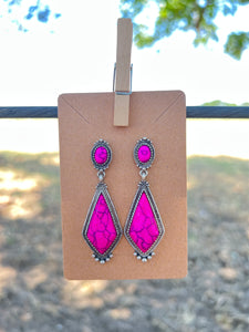Pink Diamond Stone Earrings