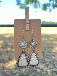 White Santa Fe Stone Earrings