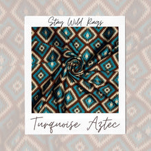 Load image into Gallery viewer, Turquoise and Brown Aztec Wild Rag