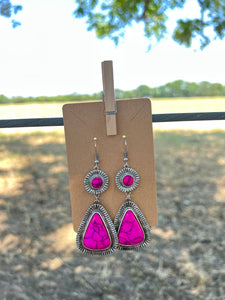 Pink Santa Fe Stone Earrings