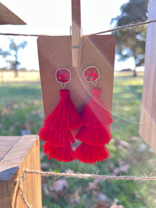 Red Tassel Earrings 34