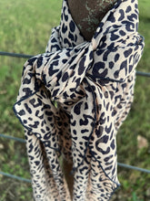 Load image into Gallery viewer, Navy and Cream Leopard Wild Rag