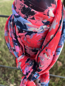 Red, Pink, and Blue Floral Wild Rag